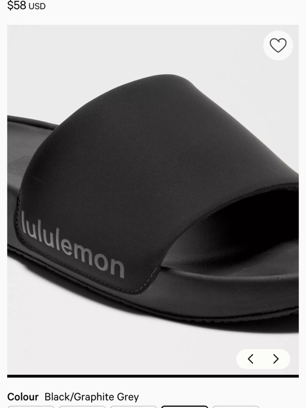 NIB lululemon athletica Men’s Rest Feel Black Slide Sandals